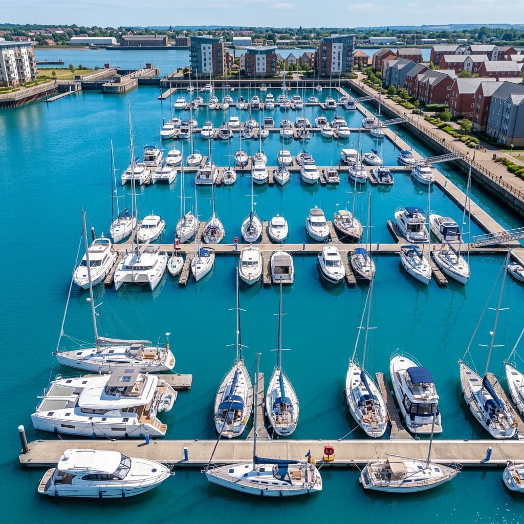 Yachts in St Mary's Island marina